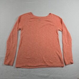 Gap Womens Medium‎ Coral Pink Cotton Rayon Blend Long Sleeve Scoop Neck Sweater